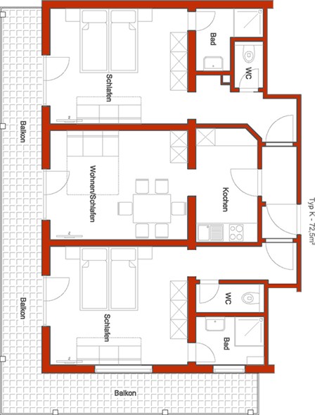 Sulzerhof - Ferienwohnung K - Grundriss